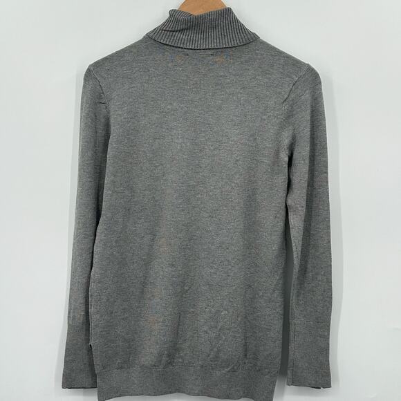 IMAN Global Chic Turtleneck Sweater w/ 3-Button Cuff Gray Grey Womens XS - Picture 8 of 8
